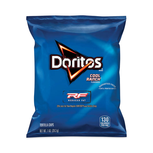 Doritos Reduced Fat Cool Ranch Tortilla Chips, 1 oz Bag, 72 Bags/Carton (29500056)