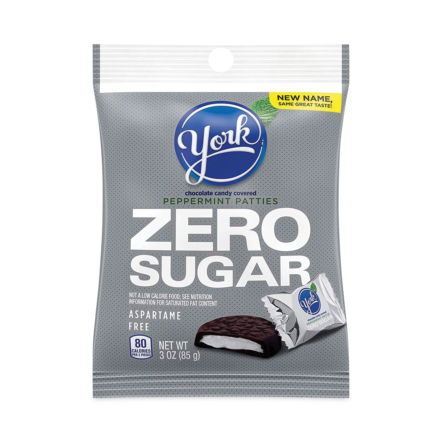 York Sugar Free Peppermint Pattie, 3 oz Peg Bags, 12/Carton (24601076)