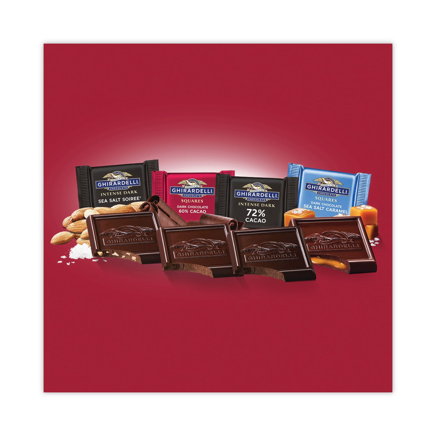 Ghirardelli Squares Premium Dark Chocolate Assortment, 14.86 oz Bag (30001037)