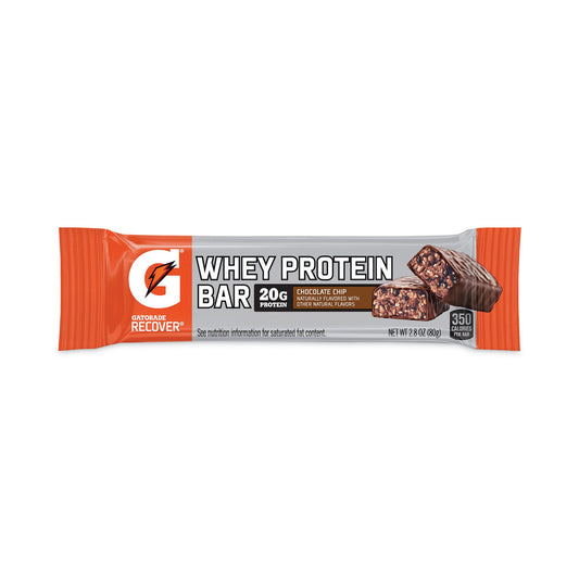 Gatorade Recover Chocolate Chip Whey Protein Bar, 2.8 oz Bar, 12 Bars/Carton (29500032)