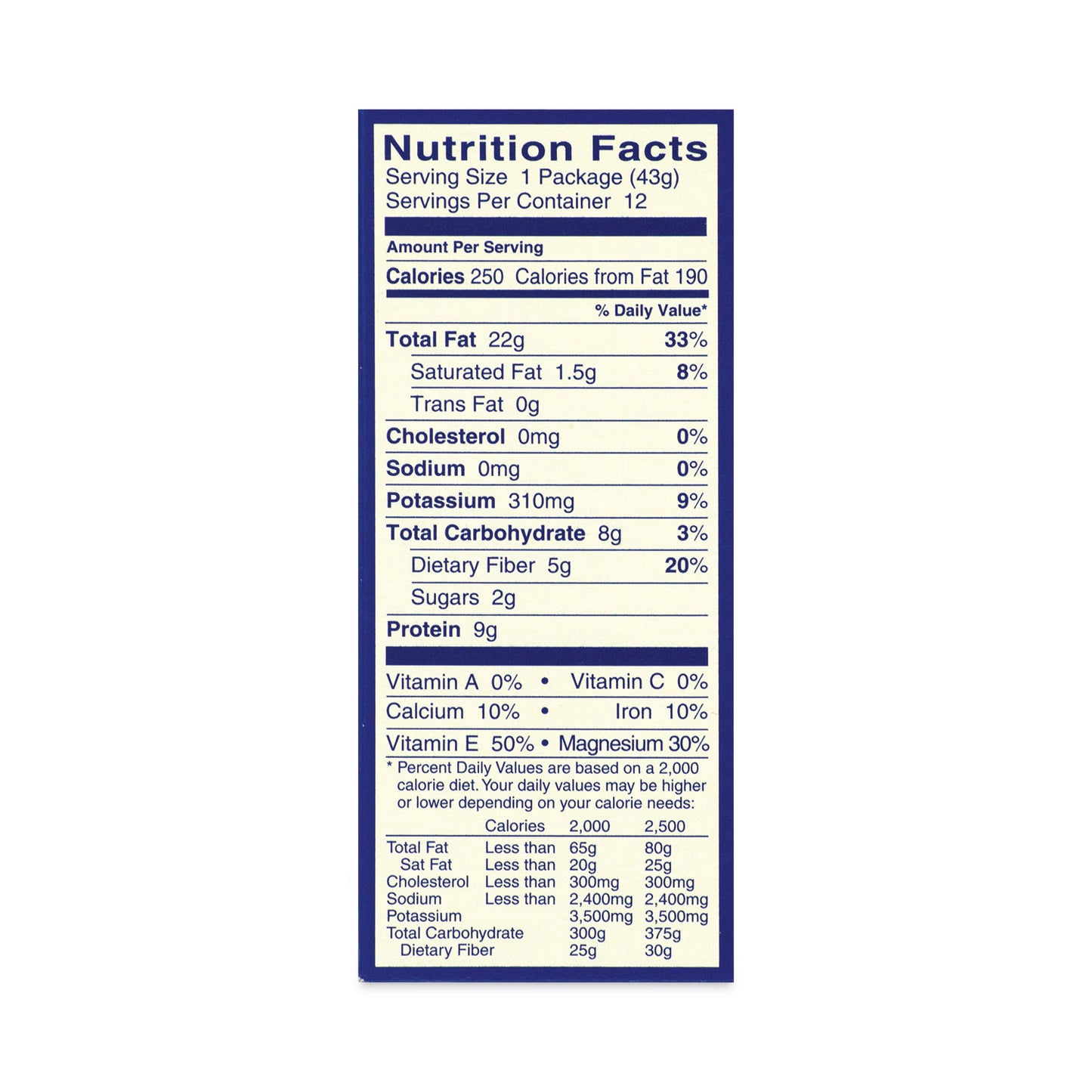 BlueDiamond Whole Natural Almonds, 1.5 oz Bag, 12 Bags/Carton (20902634)