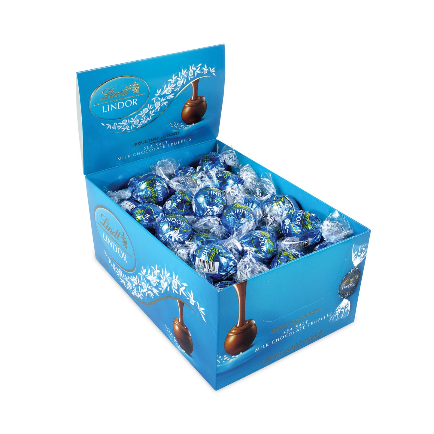 Lindt Lindor Truffles Milk Chocolate Sea Salt, 1.85 lb, 60 Pieces/Carton (20900387)