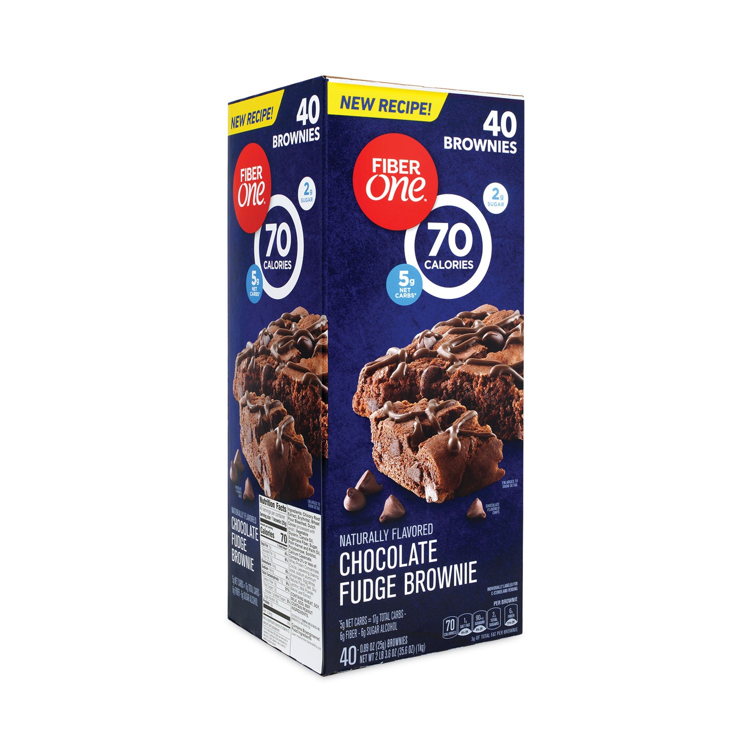 Fiber One 70 Calorie Chocolate Fudge Brownies, 0.89 oz, 40/Carton (22000454)