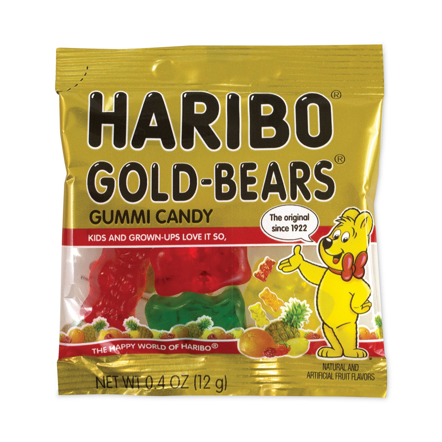 Haribo Goldbears Gummi Candy, 0.4 oz Pouches, Lemon