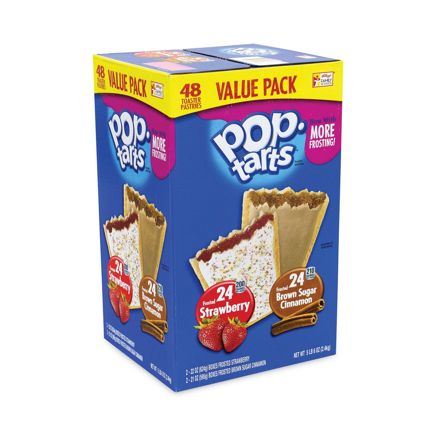 s Pop Tarts, Brown Sugar Cinnamon/Strawberry, 2 Tarts/Pouch, 12 Pouches/Pack, 2 Packs/Carton (22000456)