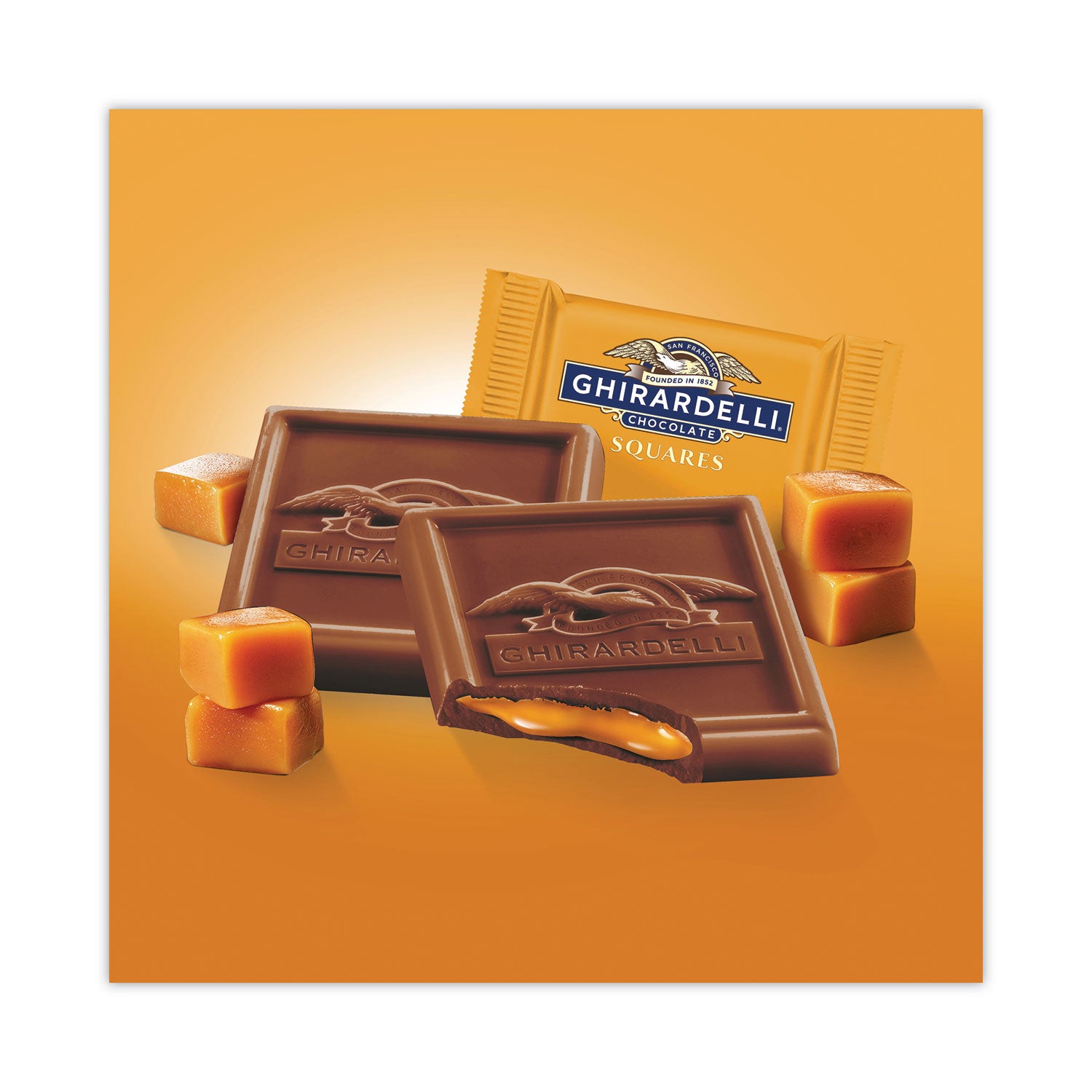 Ghirardelli Milk Chocolate and Caramel Chocolate Squares, 15.96 oz Bag (30001035)