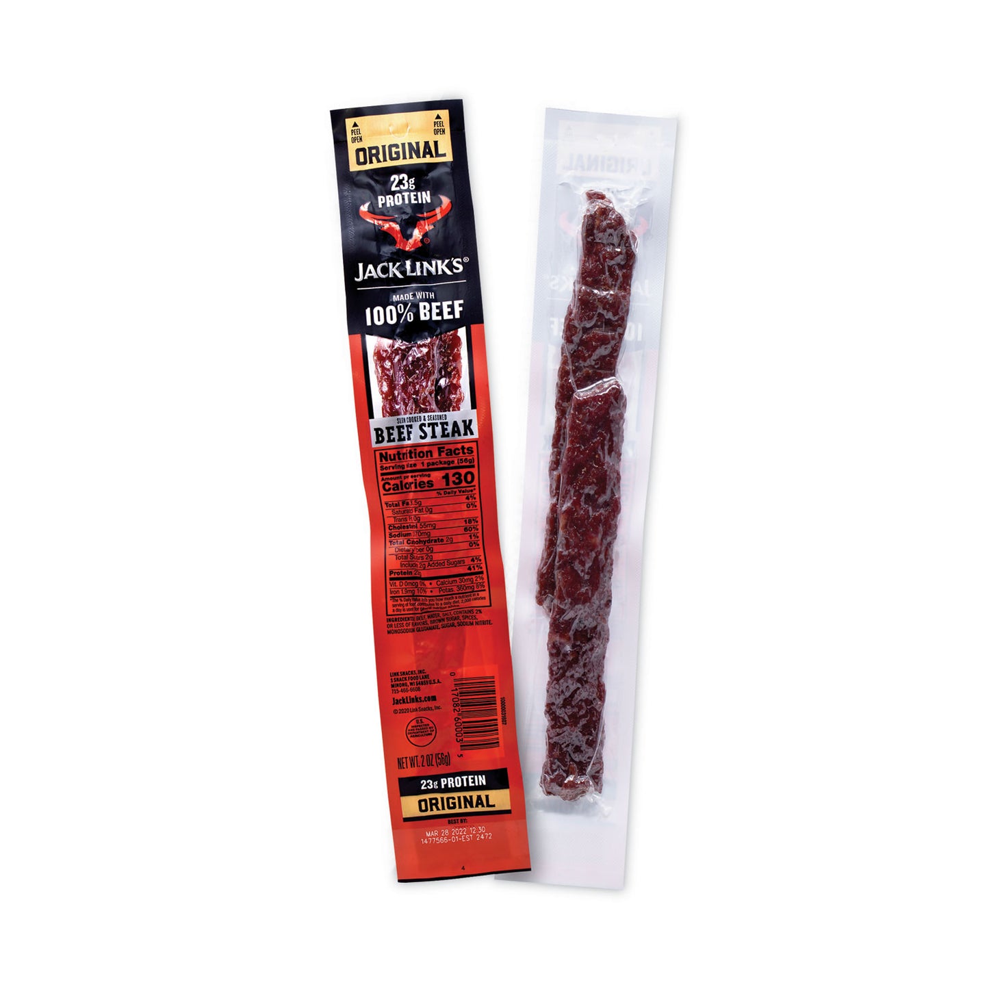 Jack Links Jumbo Original Beef Steak, 2 oz, 12/Box (27800012)