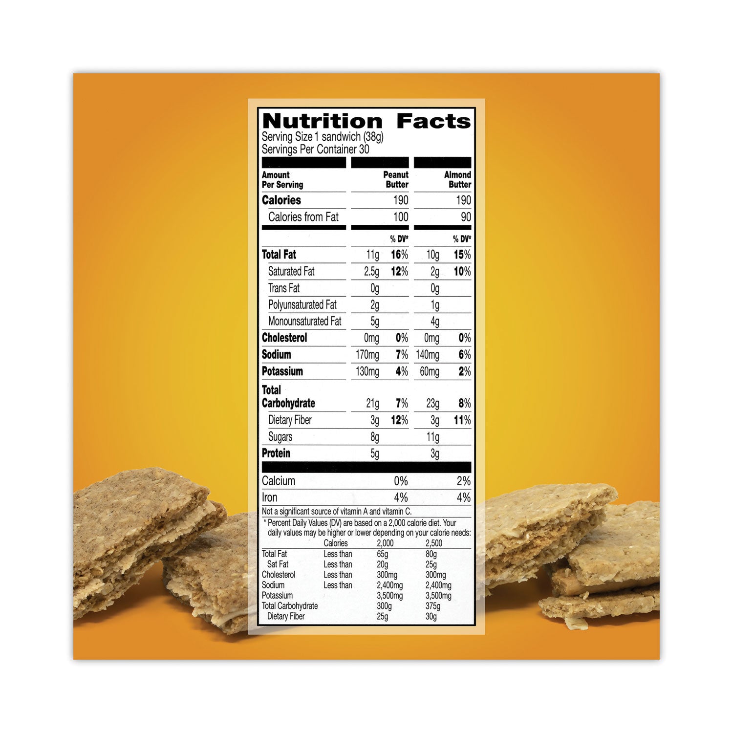 Nature Valley Biscuits, Cinnamon with Almond Butter/Honey with Peanut Butter, 1.35 oz Pouch, 30/Carton (22001046)