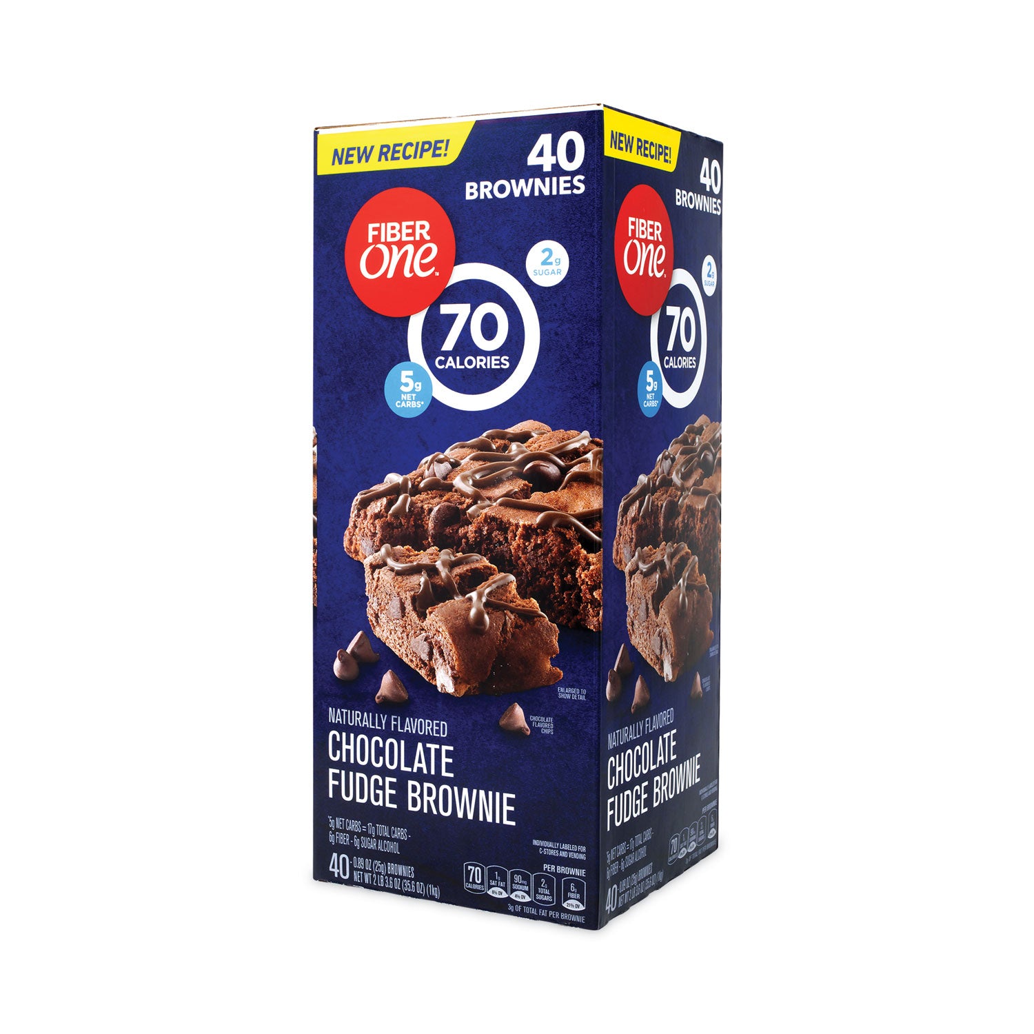 Fiber One 70 Calorie Chocolate Fudge Brownies, 0.89 oz, 40/Carton (22000454)