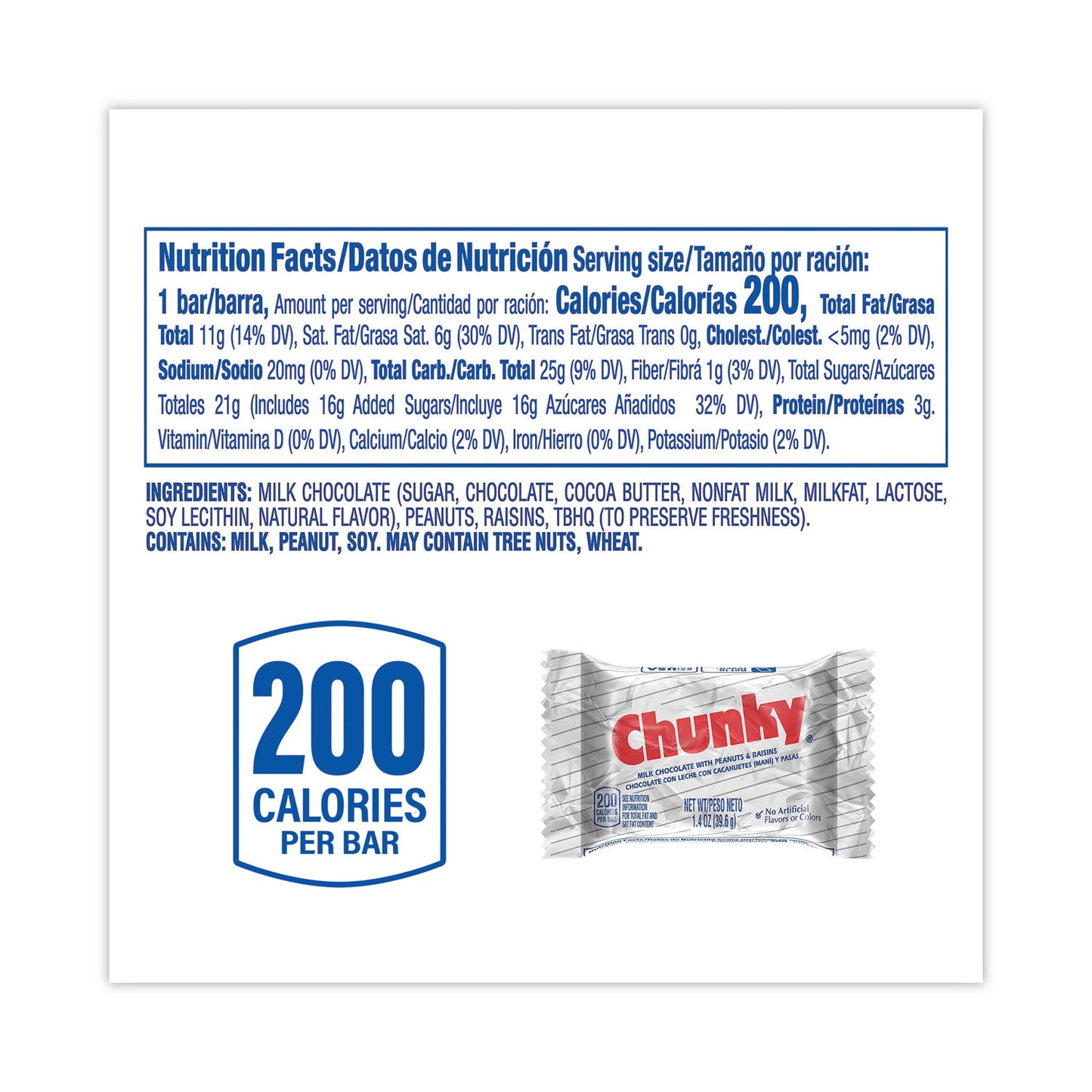 Nestle Chunky Bar, Individually Wrapped, 1.4 oz, 24/Carton (20900162)