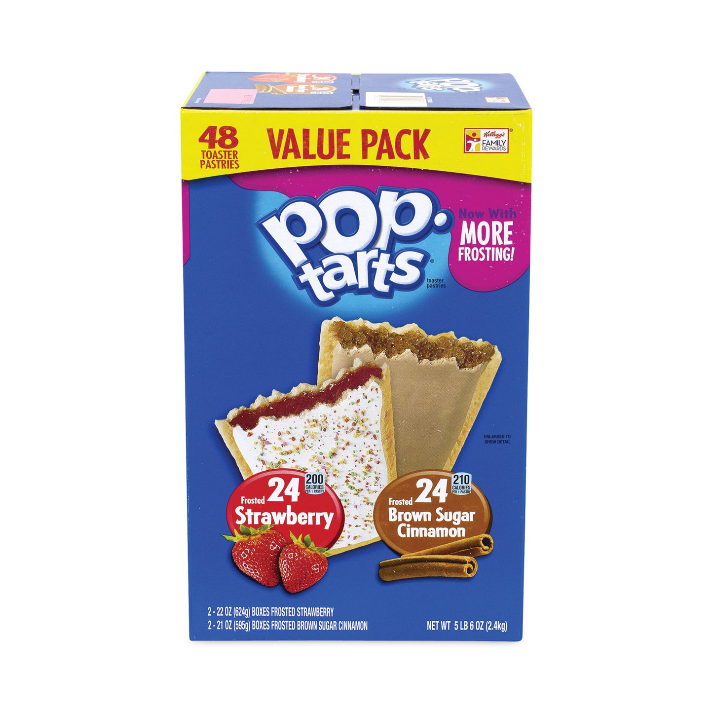 s Pop Tarts, Brown Sugar Cinnamon/Strawberry, 2 Tarts/Pouch, 12 Pouches/Pack, 2 Packs/Carton (22000456)