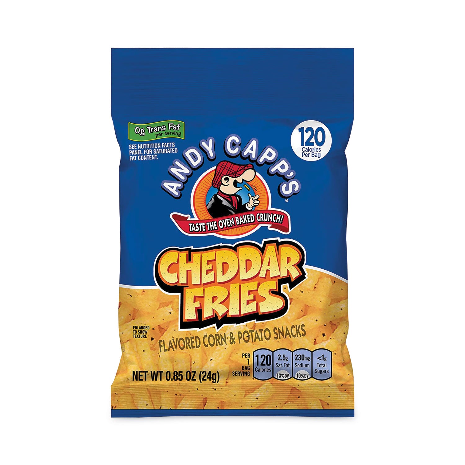 Andy Capps Cheddar Fries, 0.85 oz Bag, 72/Carton (20900464)