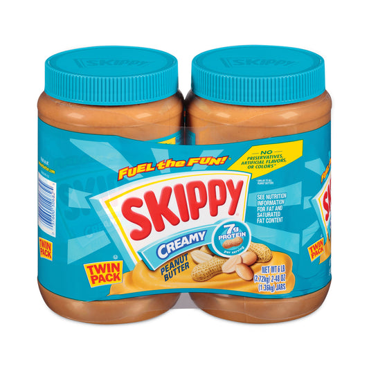 SKIPPY Creamy Peanut Butter, 48 oz Jar, 2/Pack (22000483)