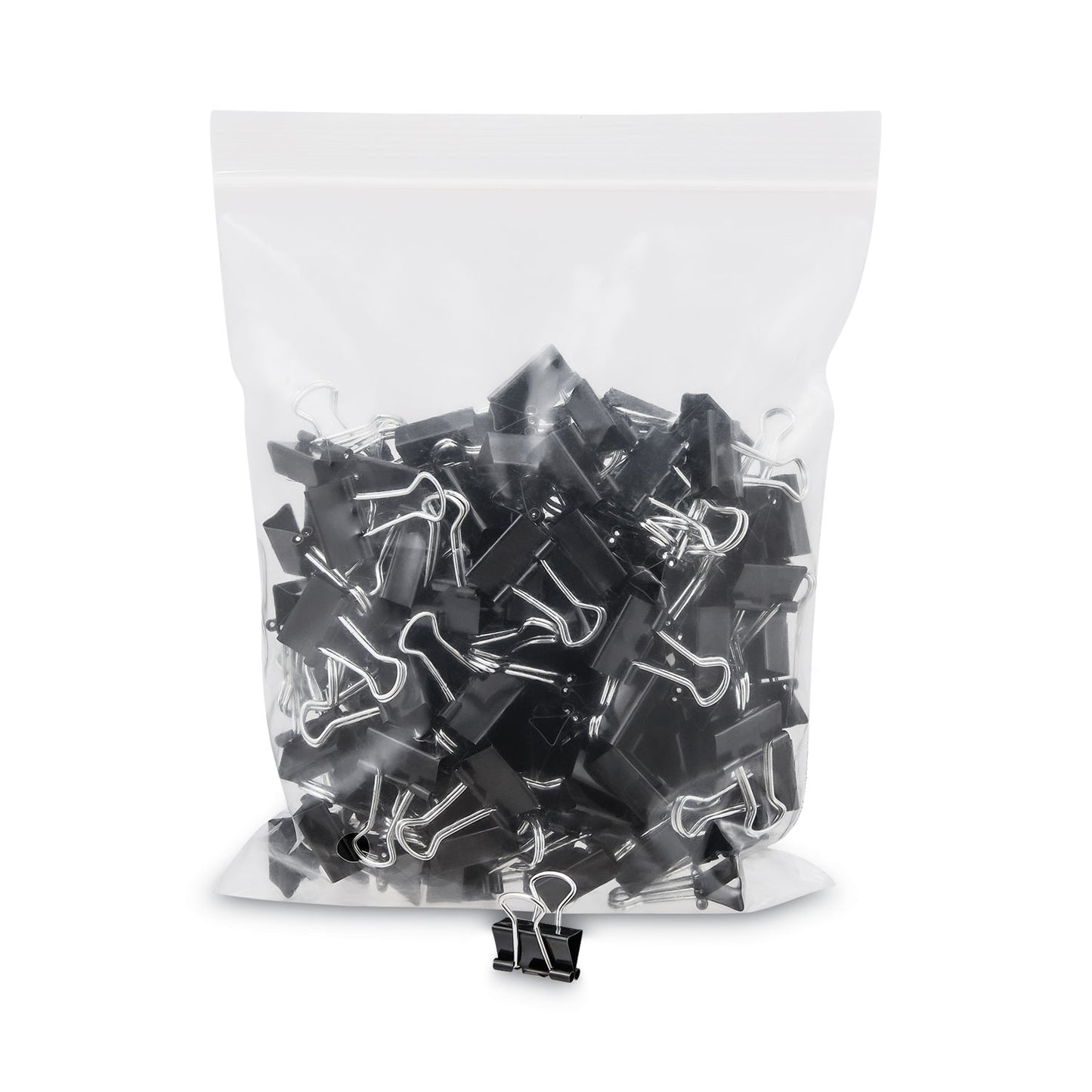 Universal Binder Clip Zip-Seal Bag Value Pack, Mini, Black/Silver, 144/Pack (10199VP)