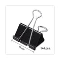 Universal Binder Clip Zip-Seal Bag Value Pack, Mini, Black/Silver, 144/Pack (10199VP)