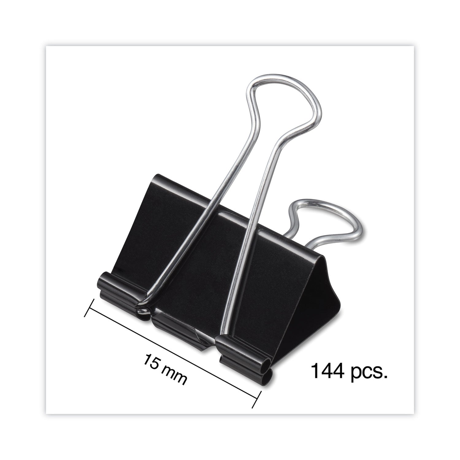 Universal Binder Clip Zip-Seal Bag Value Pack, Mini, Black/Silver, 144/Pack (10199VP)