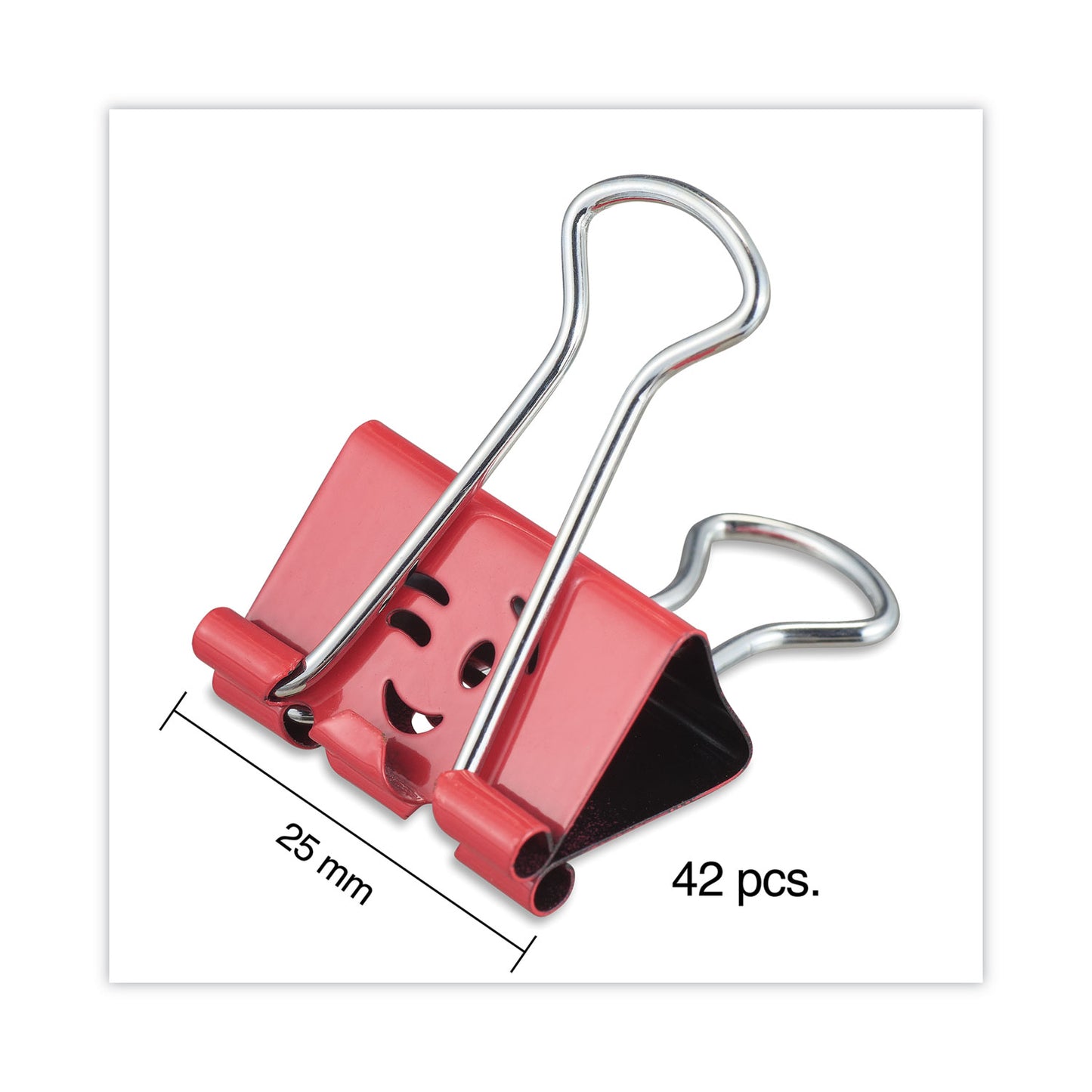 Universal Emoji Themed Binder Clips with Storage Tub, Medium, Assorted Colors, 42/Pack (31031)