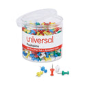 Universal Colored Push Pins, Plastic, Assorted, 0.38", 400/Pack (31314)