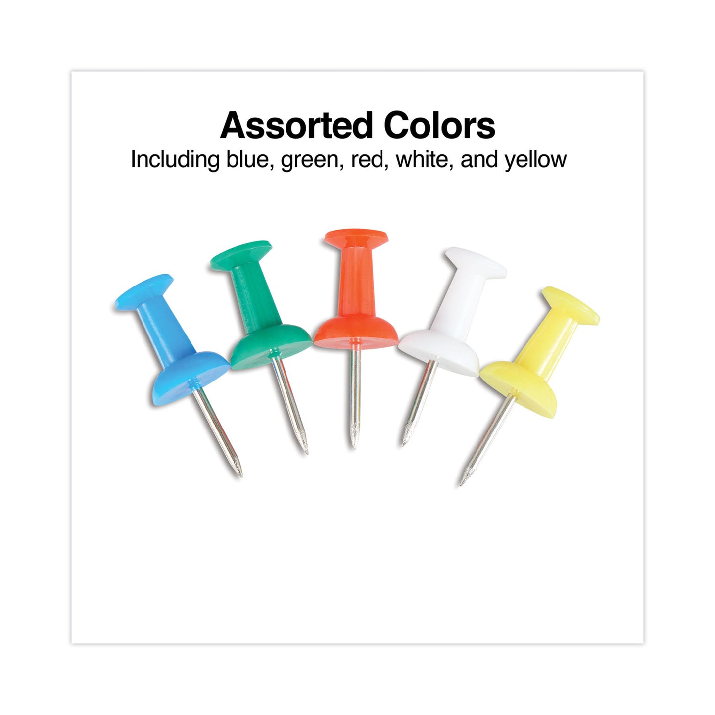 Universal Colored Push Pins, Plastic, Assorted, 0.38", 400/Pack (31314)