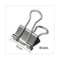 Universal Binder Clips with Storage Tub, Small, Silver, 40/Pack (11240)