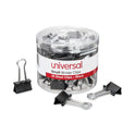 Universal Binder Clips with Storage Tub, Small, Black/Silver, 40/Pack (11140)