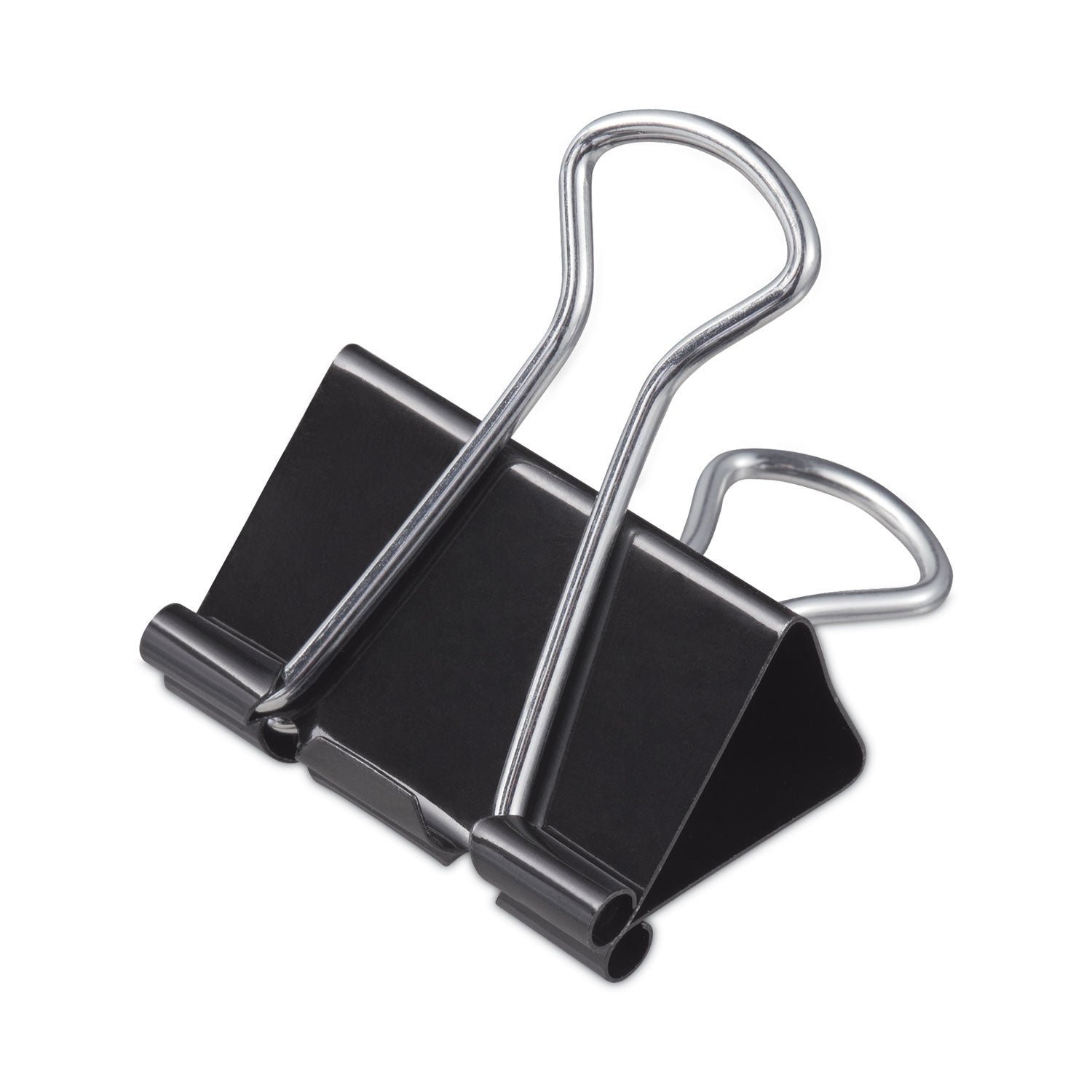 Universal Binder Clips with Storage Tub, Medium, Black/Silver, 24/Pack (11124)