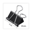 Universal Binder Clips with Storage Tub, Mini, Black/Silver, 60/Pack (11060)