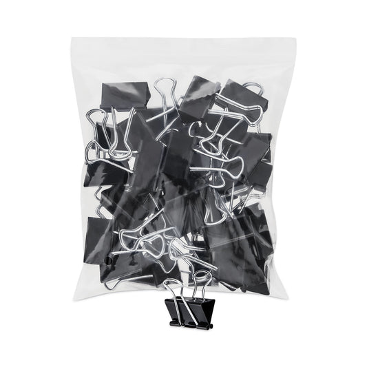 Universal Binder Clip Zip-Seal Bag Value Pack, Medium, Black/Silver, 36/Pack (10210VP)