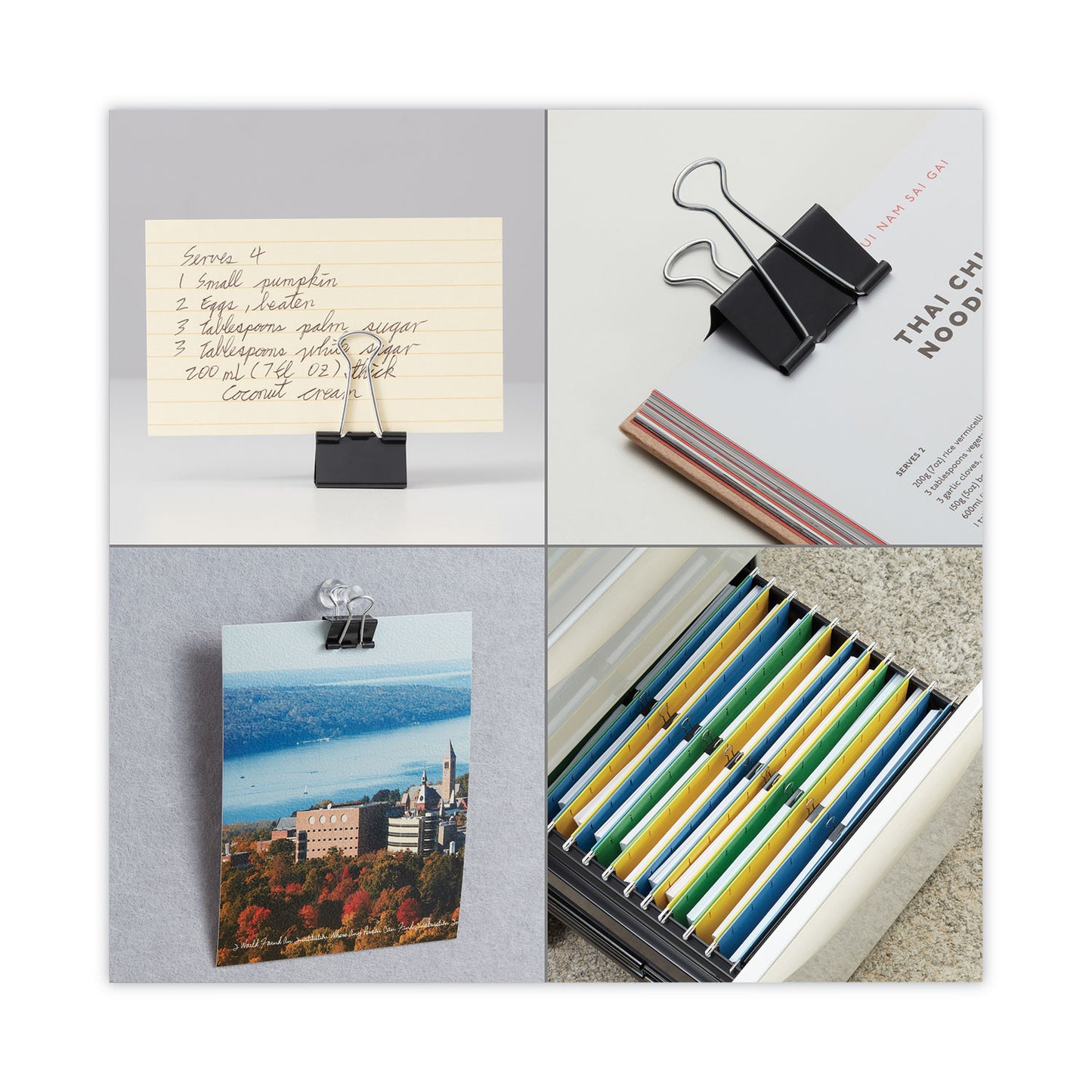 Universal Binder Clip Zip-Seal Bag Value Pack, Medium, Black/Silver, 36/Pack (10210VP)