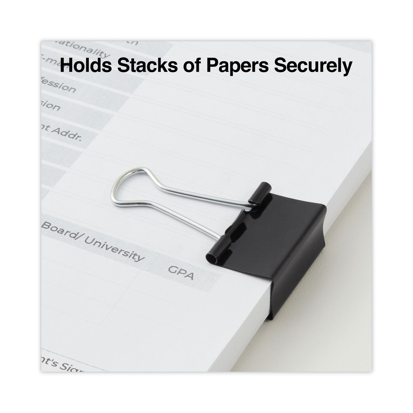 Universal Binder Clip Zip-Seal Bag Value Pack, Medium, Black/Silver, 36/Pack (10210VP)