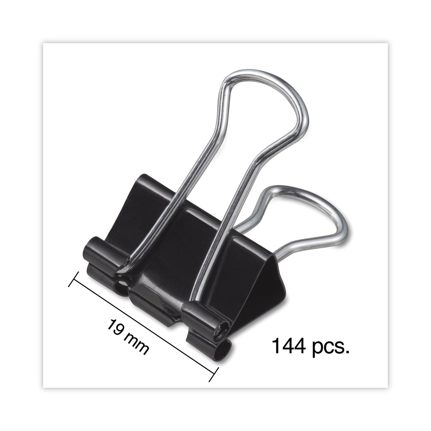 Universal Binder Clip Zip-Seal Bag Value Pack, Small, Black/Silver, 144/Pack (10200VP)