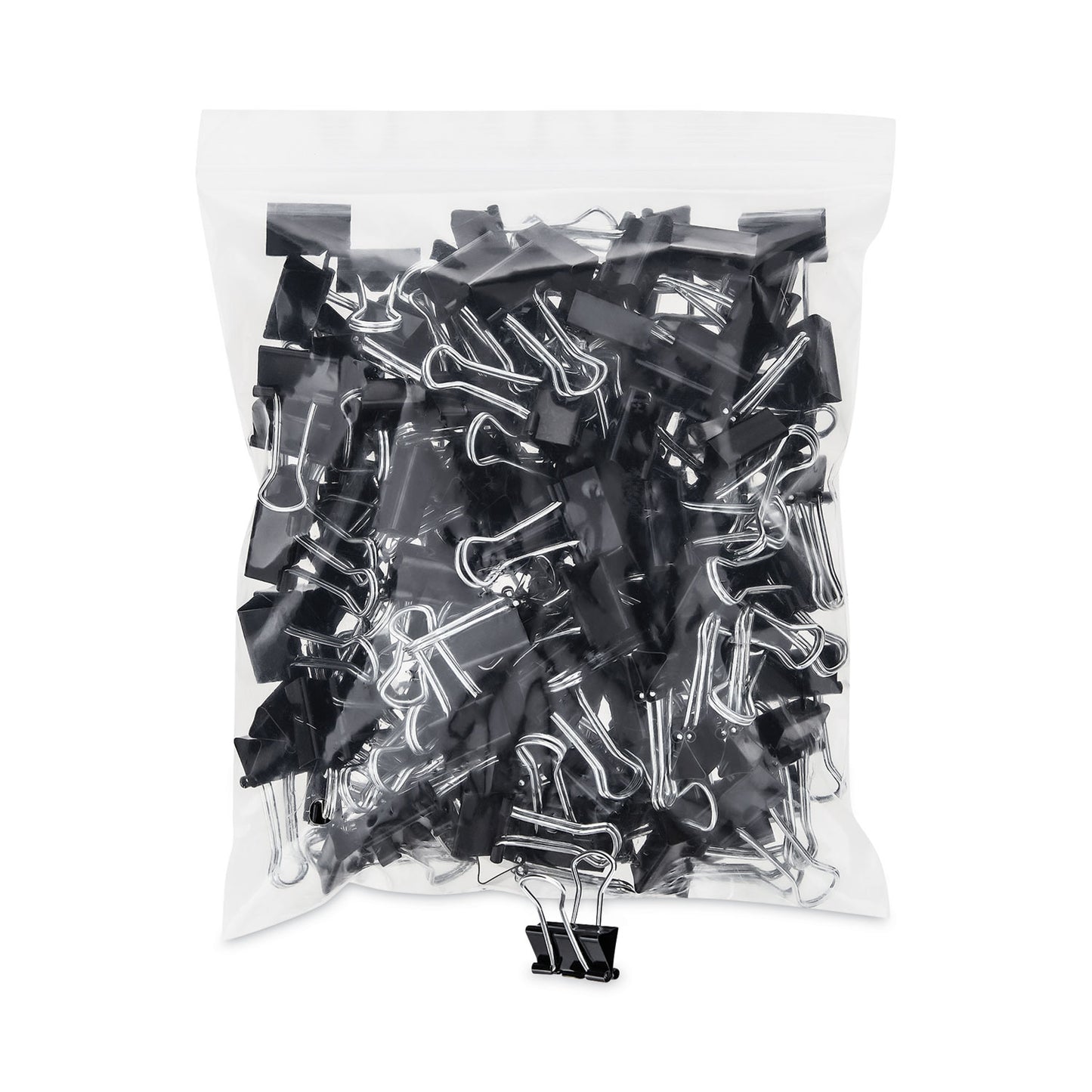 Universal Binder Clip Zip-Seal Bag Value Pack, Small, Black/Silver, 144/Pack (10200VP)