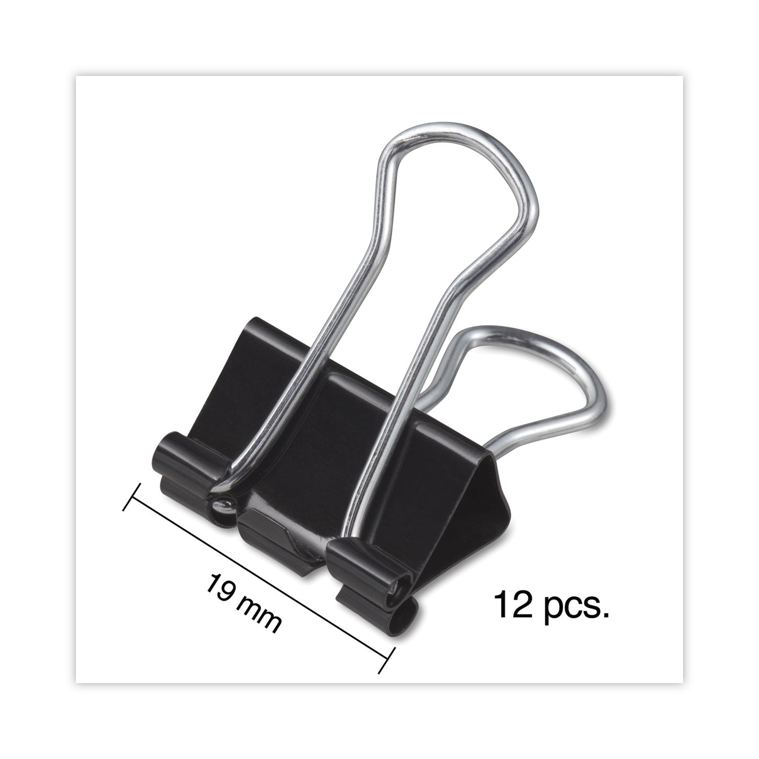 Universal Binder Clips, Small, Black/Silver, 12/Box (10200)