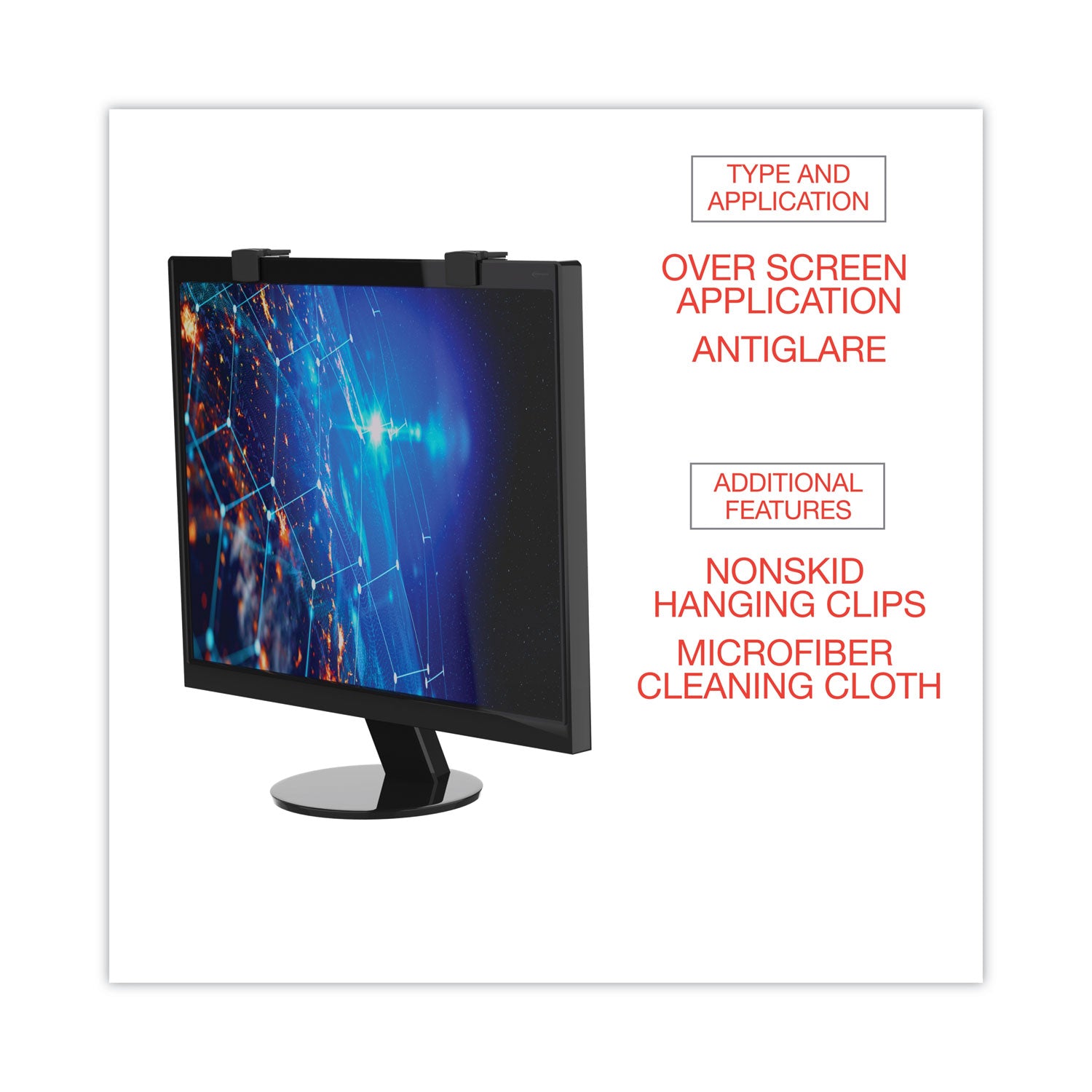 Innovera Protective Antiglare LCD Monitor Filter for 19" to 20" Widescreen Flat Panel Monitor, 16:10 Aspect Ratio (46404)