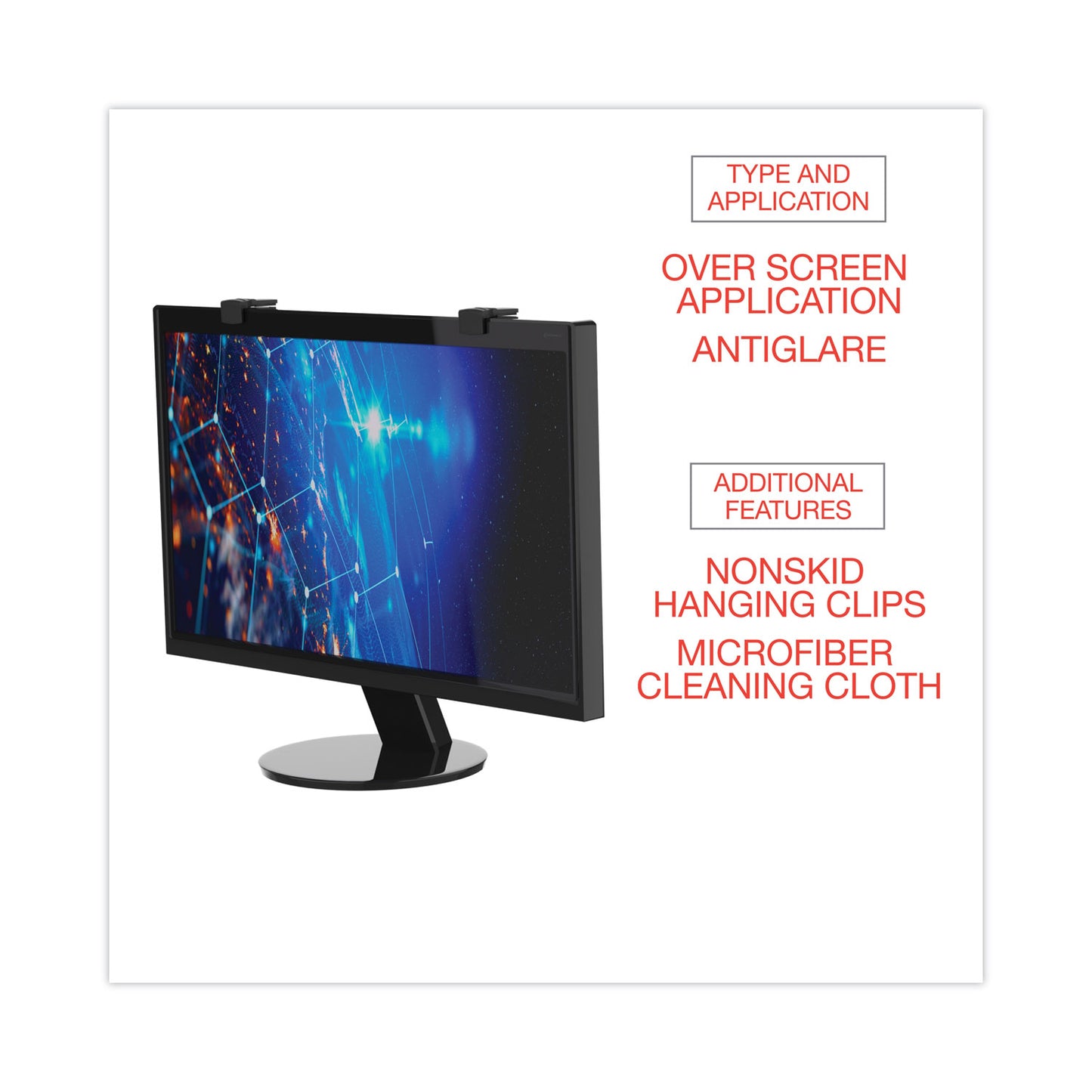 Innovera Protective Antiglare LCD Monitor Filter for 21.5" to 22" Widescreen Flat Panel Monitor, 16:9/16:10 Aspect Ratio (46405)