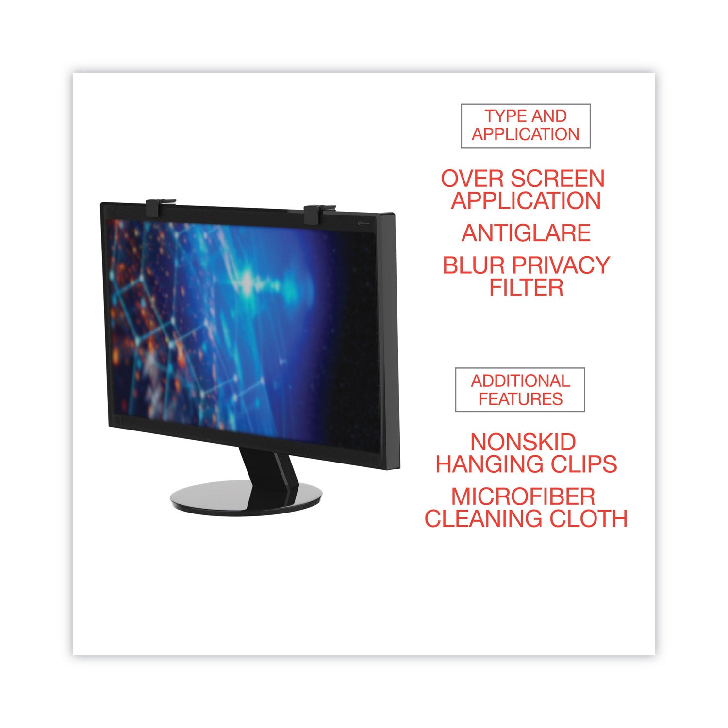 Innovera Premium Antiglare Blur Privacy Monitor Filter for 24" Widescreen Flat Panel Monitor, 16:9/16:10 Aspect Ratio (46416)