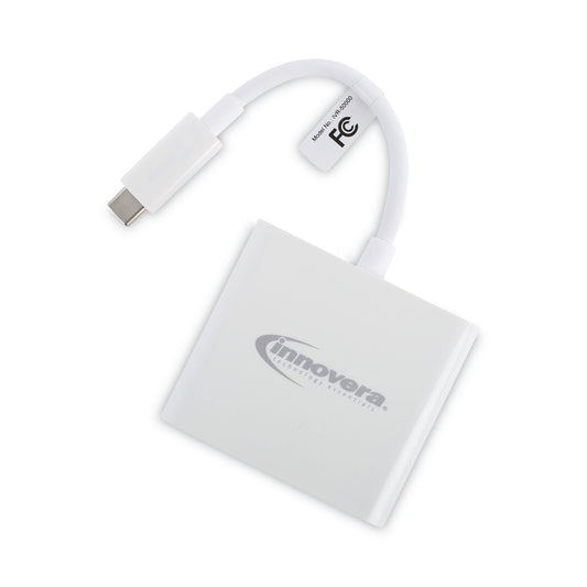 Innovera USB Type-C HDMI Multiport Adapter, HDMI/USB-C/USB 3.0, 0.65 ft, White (50000)