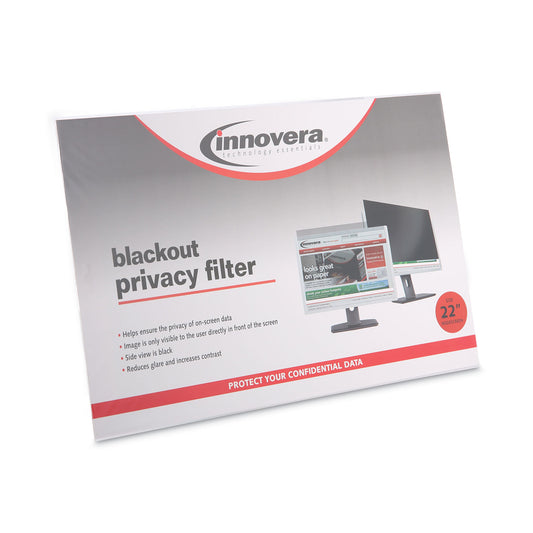 Innovera Blackout Privacy Filter for 22" Widescreen Flat Panel Monitor, 16:10 Aspect Ratio (BLF22W)