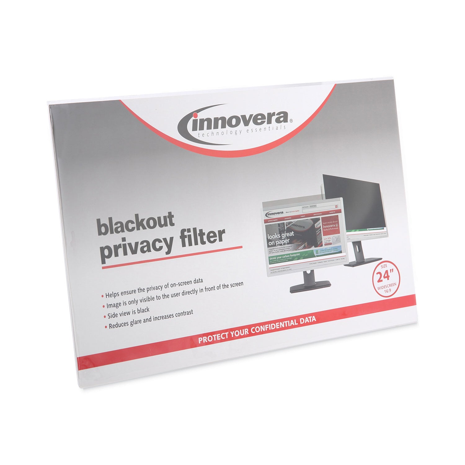 Innovera Blackout Privacy Filter for 24" Widescreen Flat Panel Monitor, 16:9 Aspect Ratio (BLF24W9)