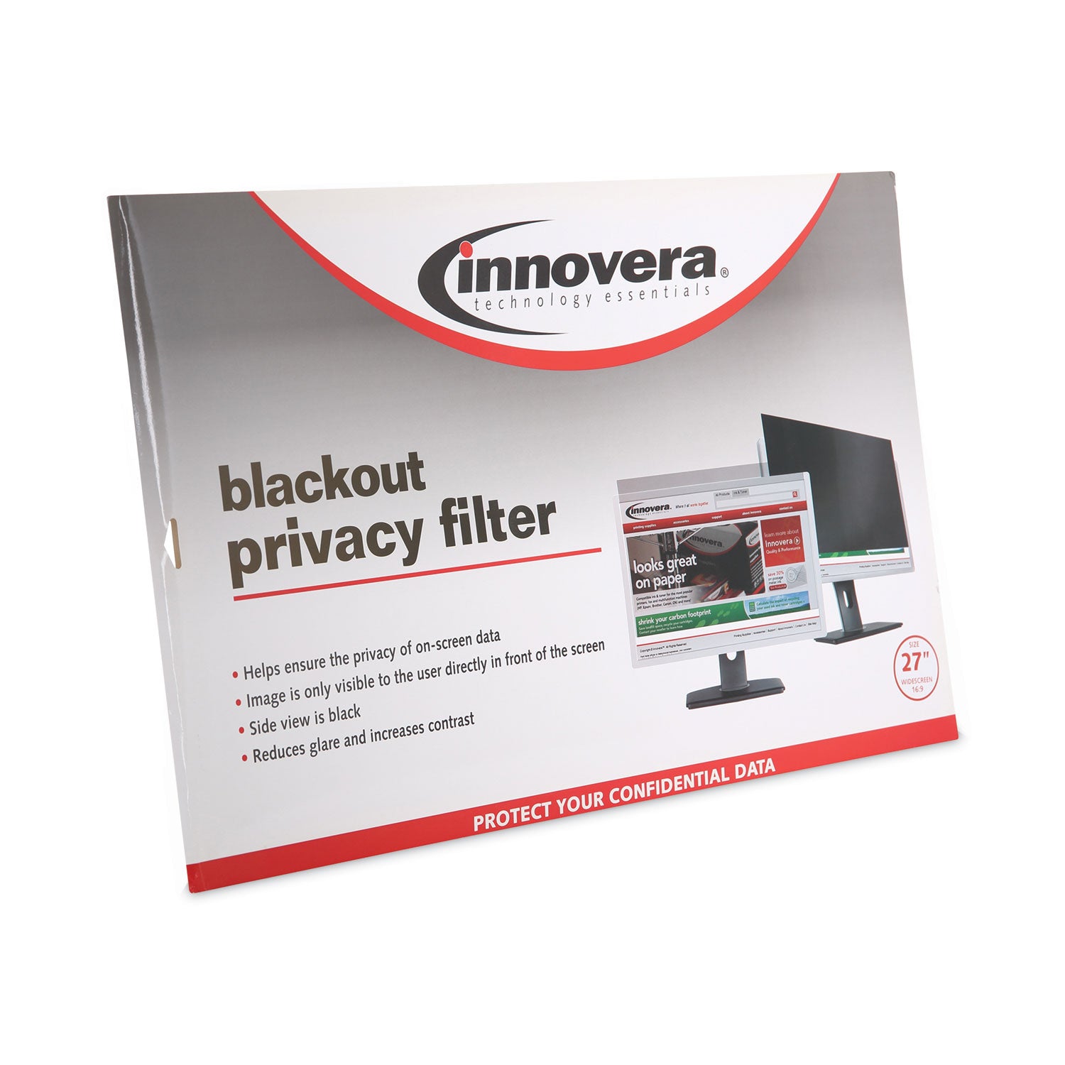 Innovera Blackout Privacy Filter for 27" Widescreen Flat Panel Monitor, 16:9 Aspect Ratio (BLF27W)