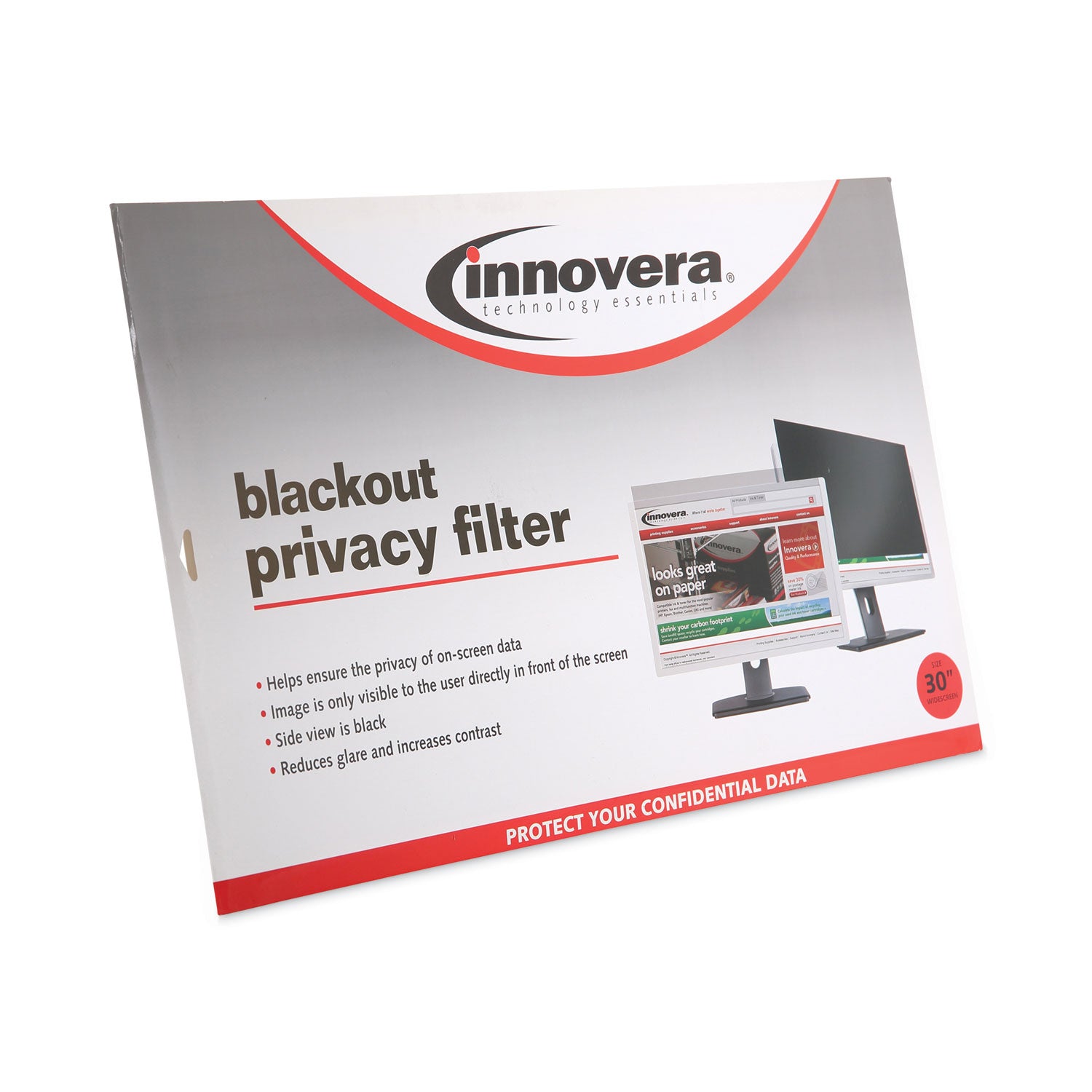 Innovera Blackout Privacy Filter for 30" Widescreen Flat Panel Monitor, 16:10 Aspect Ratio (BLF30W)