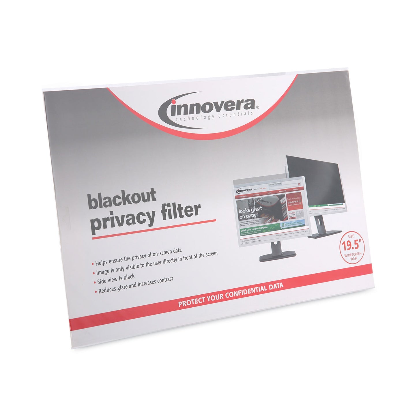 Innovera Blackout Privacy Monitor Filter for 19.5" Widescreen Flat Panel Monitor, 16:9 Aspect Ratio (BLF195W)