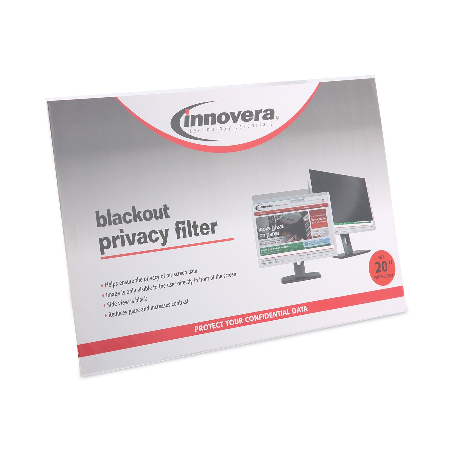 Innovera Blackout Privacy Monitor Filter for 20.1" Widescreen Flat Panel Monitor, 16:10 Aspect Ratio (BLF201W)