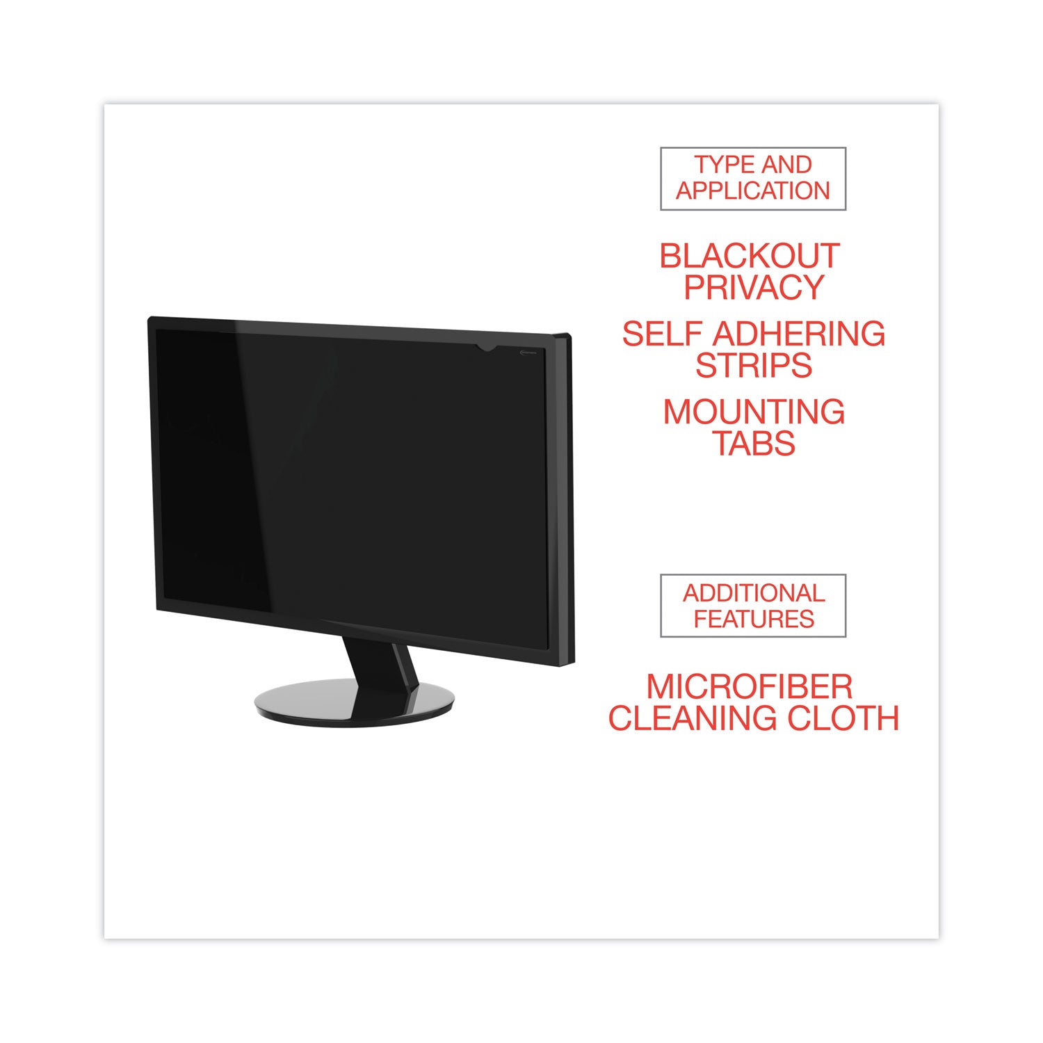 Innovera Blackout Privacy Monitor Filter for 23.8" Widescreen Flat Panel Monitor, 16:9 Aspect Ratio (BLF238W)