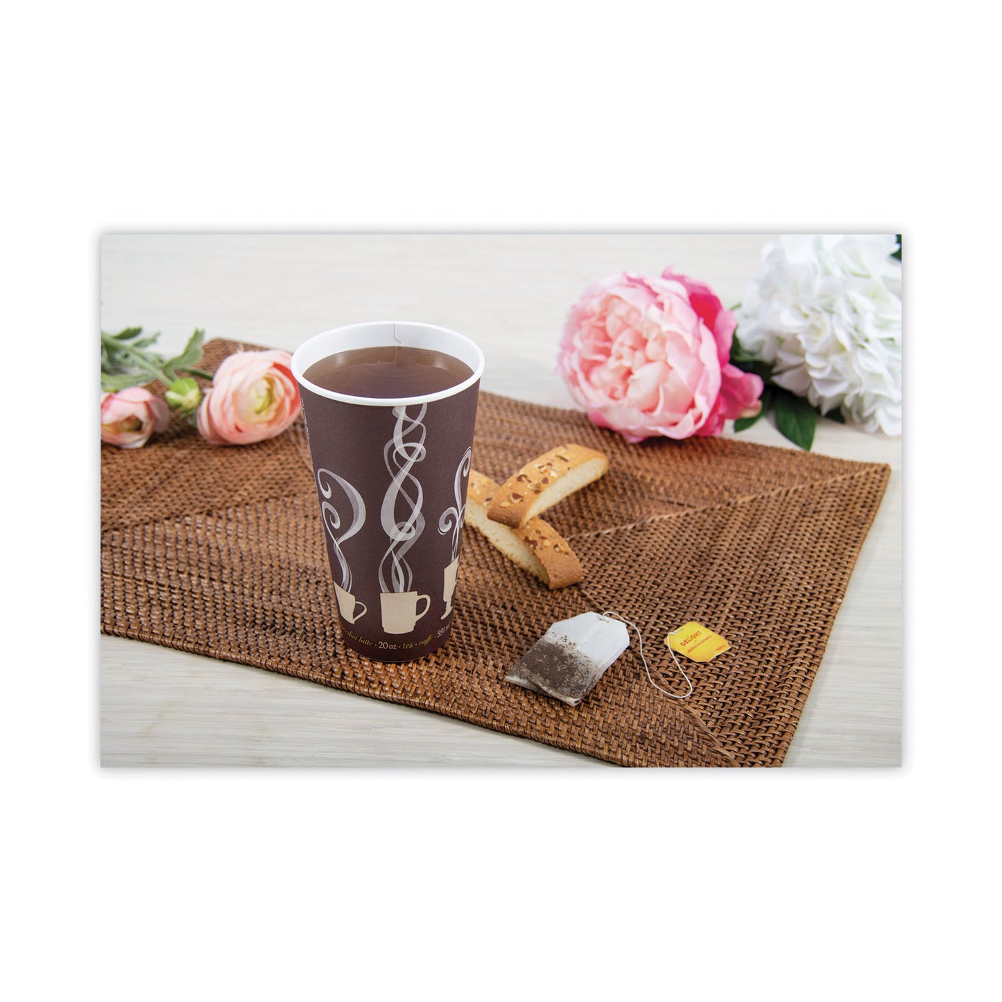 SOLO Thermoguard Insulated Paper Hot Cups, 20 oz, Steam Print, 600/Carton (DWTG20ST)