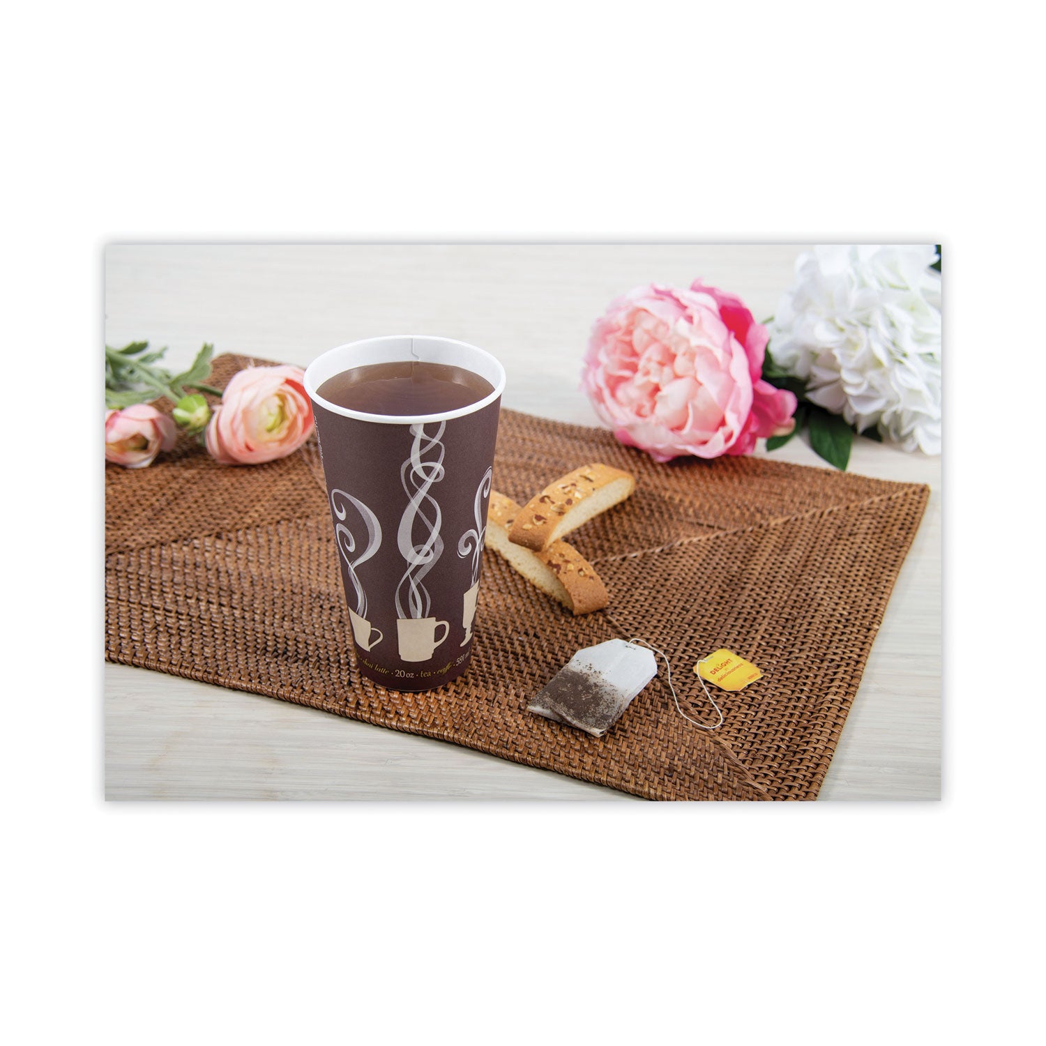 SOLO Thermoguard Insulated Paper Hot Cups, 20 oz, Steam Print, 600/Carton (DWTG20ST)