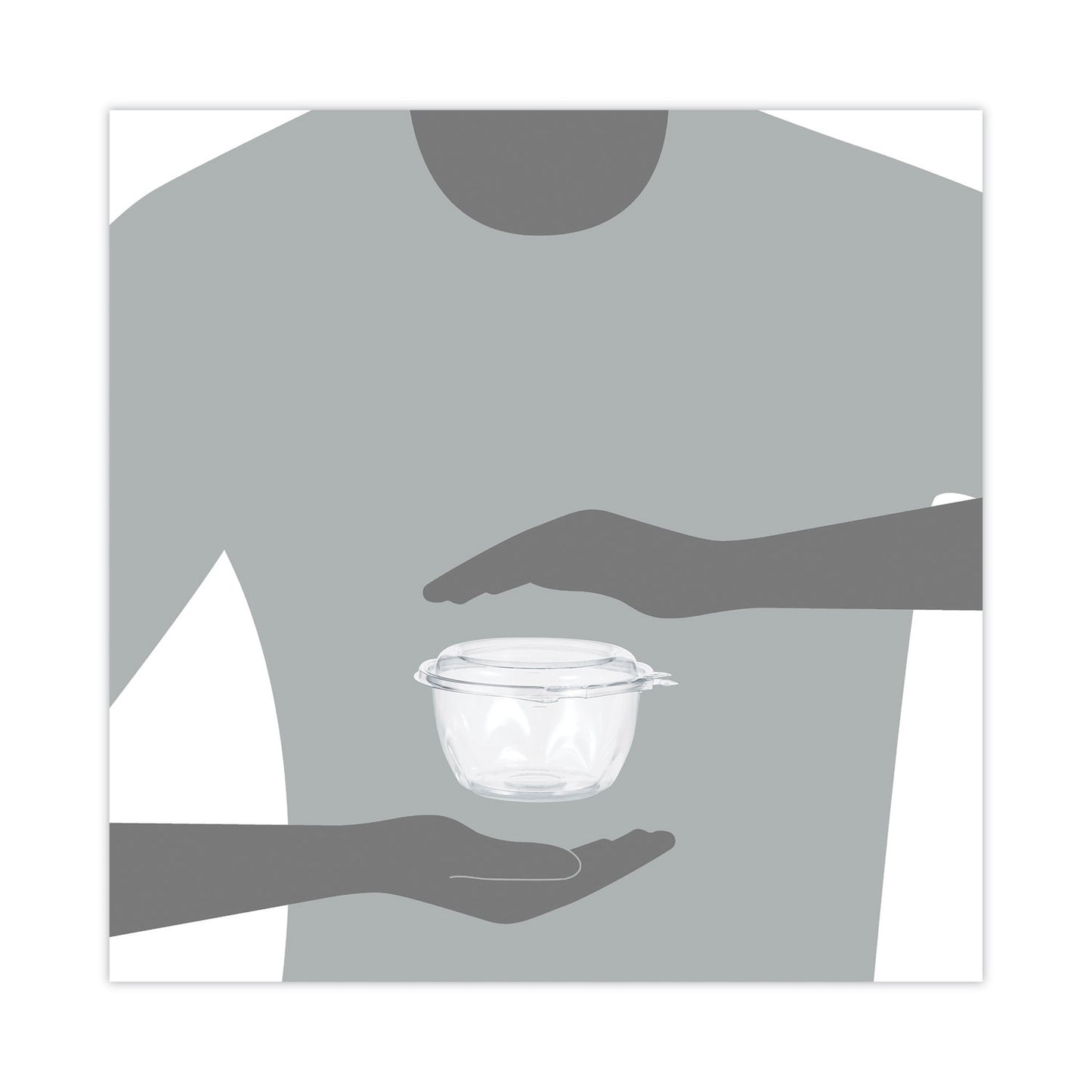 Dart Tamper-Resistant, Tamper-Evident Bowls with Dome Lid, 16 oz, 5.5" Diameter x 3.1"h, Clear, Plastic, 240/Carton (CTR16BD)