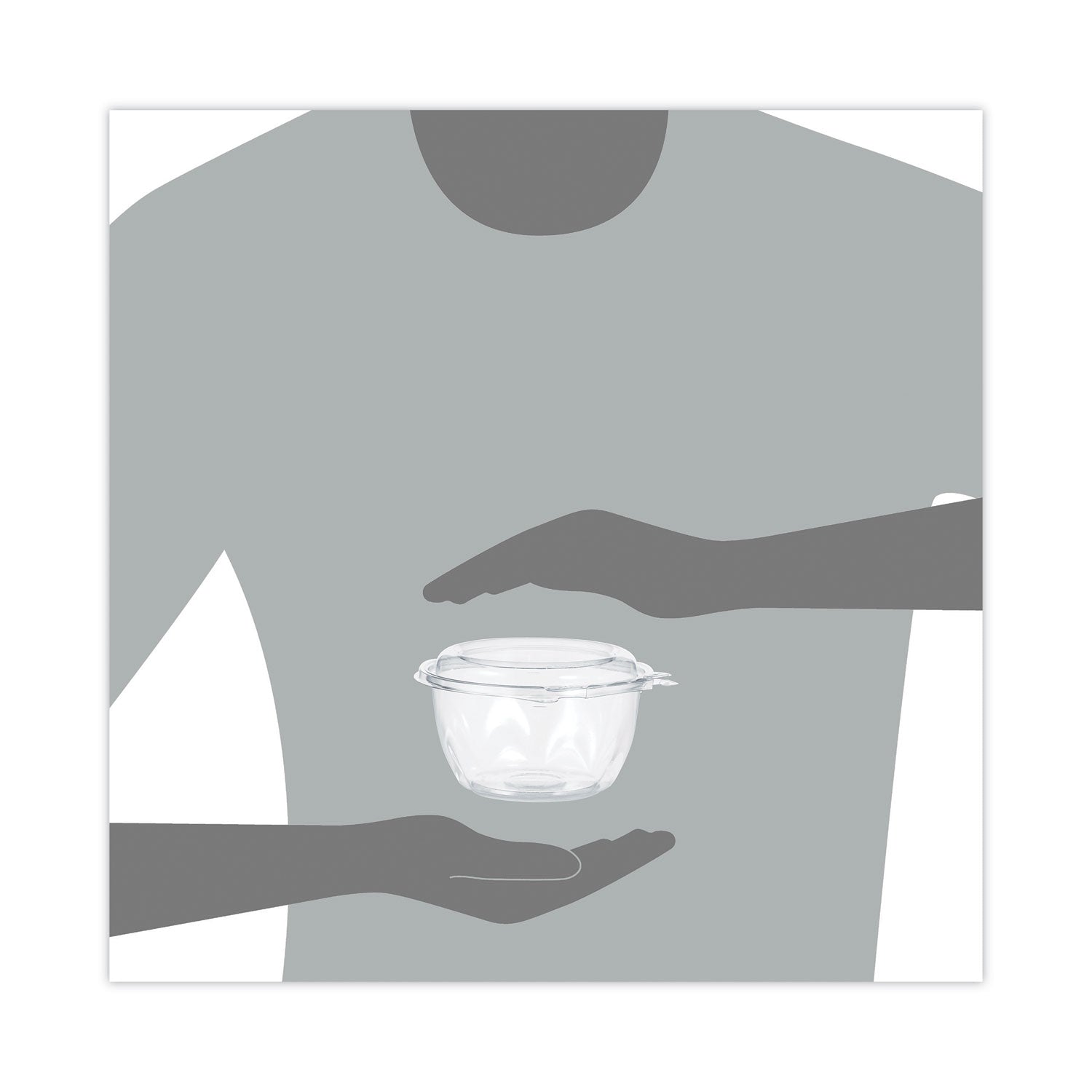 Dart Tamper-Resistant, Tamper-Evident Bowls with Dome Lid, 16 oz, 5.5" Diameter x 3.1"h, Clear, Plastic, 240/Carton (CTR16BD)