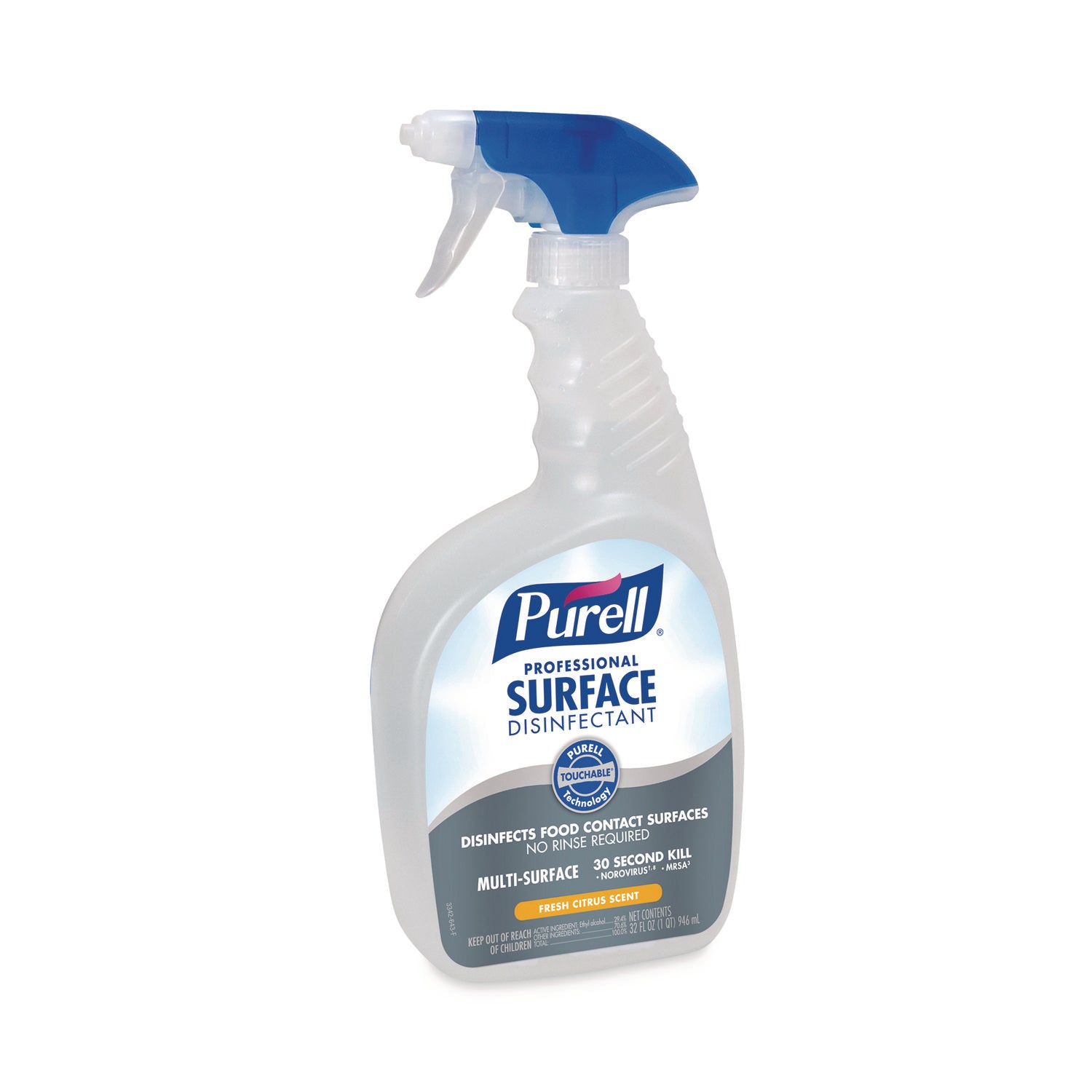 PURELL Professional Surface Disinfectant, Fresh Citrus, 32 oz Spray Bottle, 6/Carton (334206)