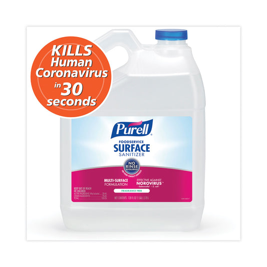 PURELL Foodservice Surface Sanitizer, Fragrance Free, 1 gal Bottle (434104EA)